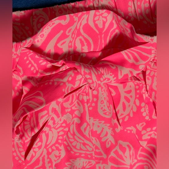 Lilly Pulitzer Mylee Tie Front Shorts Havana Pink "Clawdia Shells" Sz 6 - Picture 4 of 6